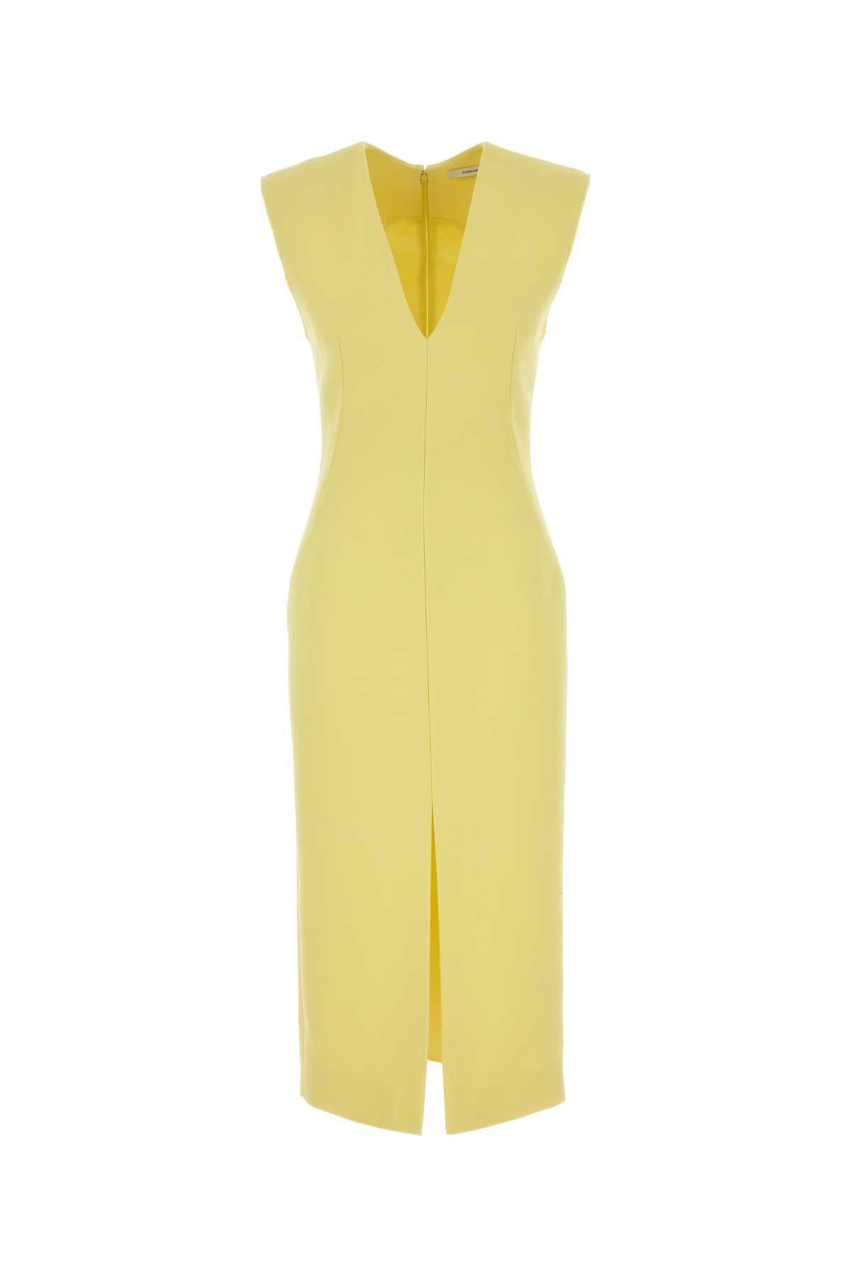 Yellow Stretch Crepe Dress Acidyellow Abiti
