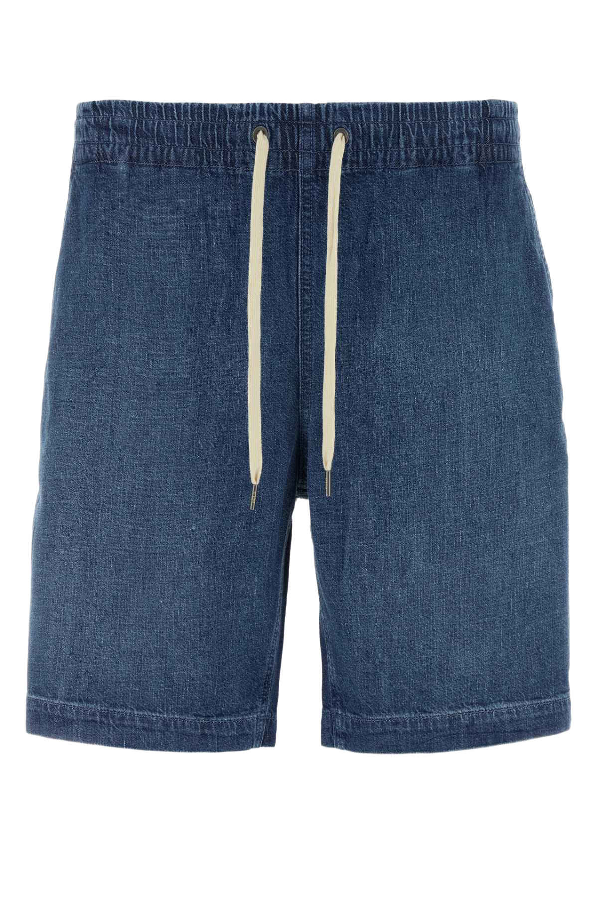 Denim Bermuda Shorts Blane Exterior: Cotton
