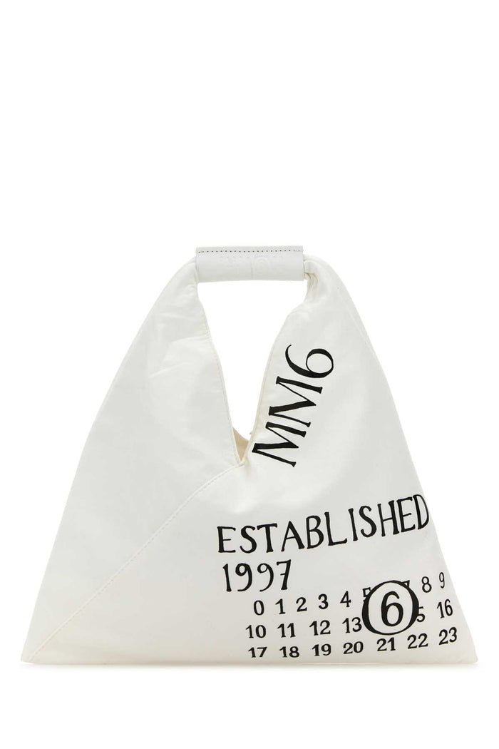 White Fabric Mini Japanese Handbag Borse A Mano