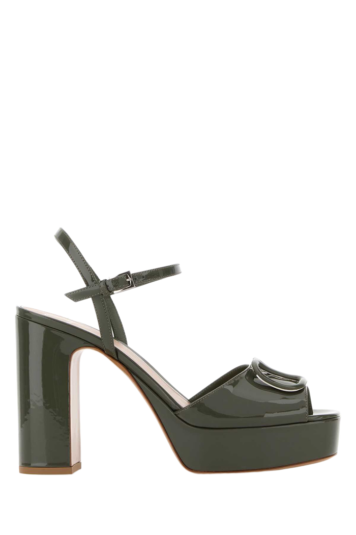Army Green Leather Vlogo Signature Sandals Oasis Calf - Bos Taurus Sandali