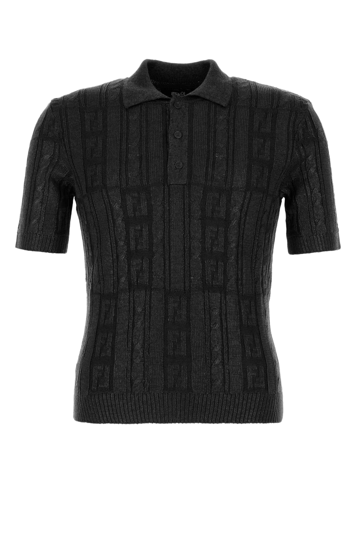 Black Wool Polo Shirt Exterior