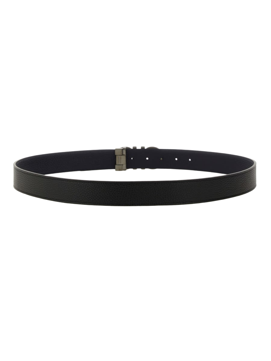 Belt With Hooks Black Calf Leather