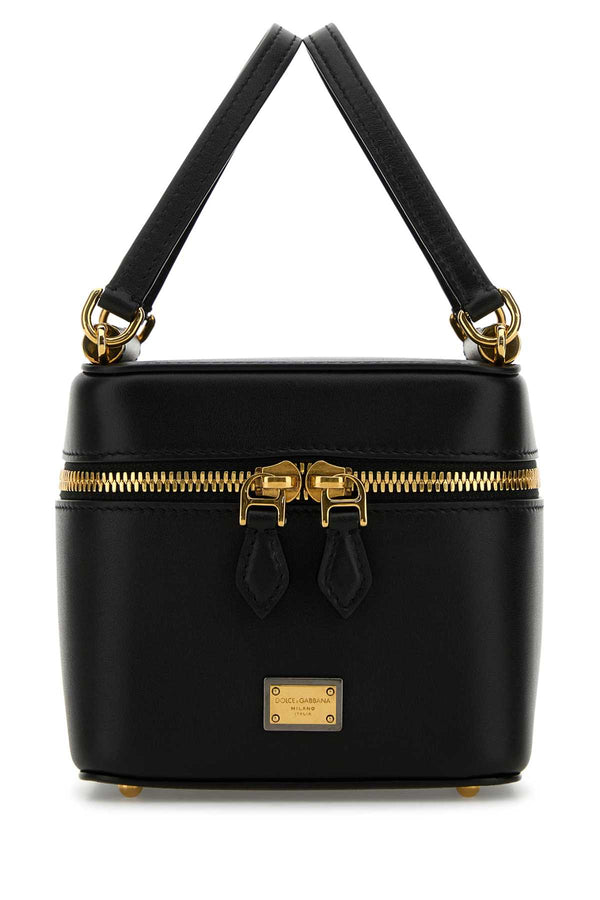 Dolce & Gabbana Exterior: 100% Calf Leather; Lining: 100% Leather; Finishing: Golden metal top handle bag in black