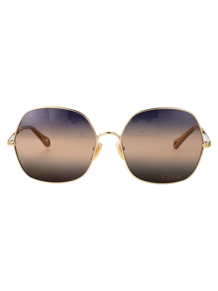 Ch0282s Gold-gold-blue Metal Sunglasses