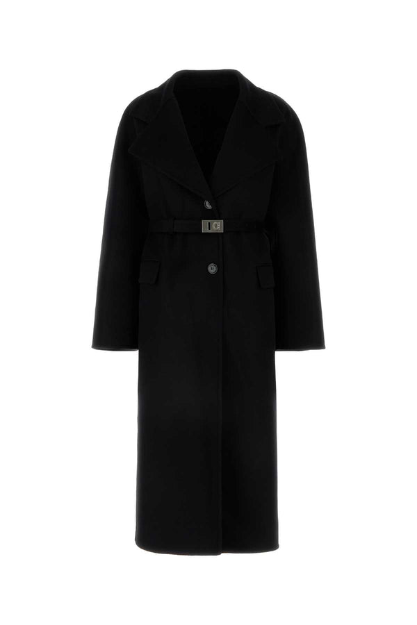Ferragamo Exterior: 85% Virgin wool 15% Cashmere coat in black