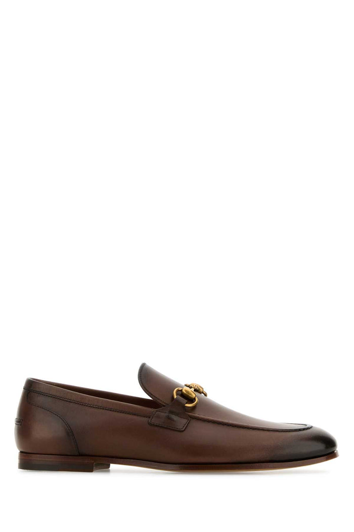 Two-Tone Leather Loafers Fondente Calf Skin Mocassini