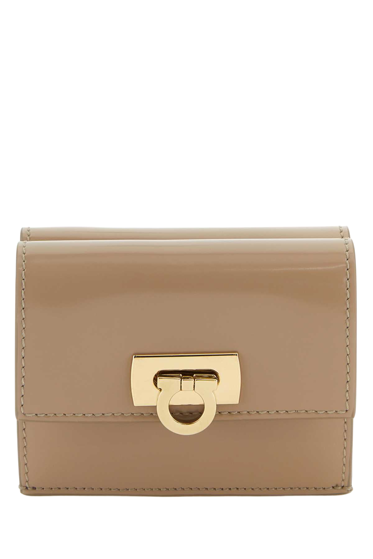 Beige Leather Wallet Portafogli