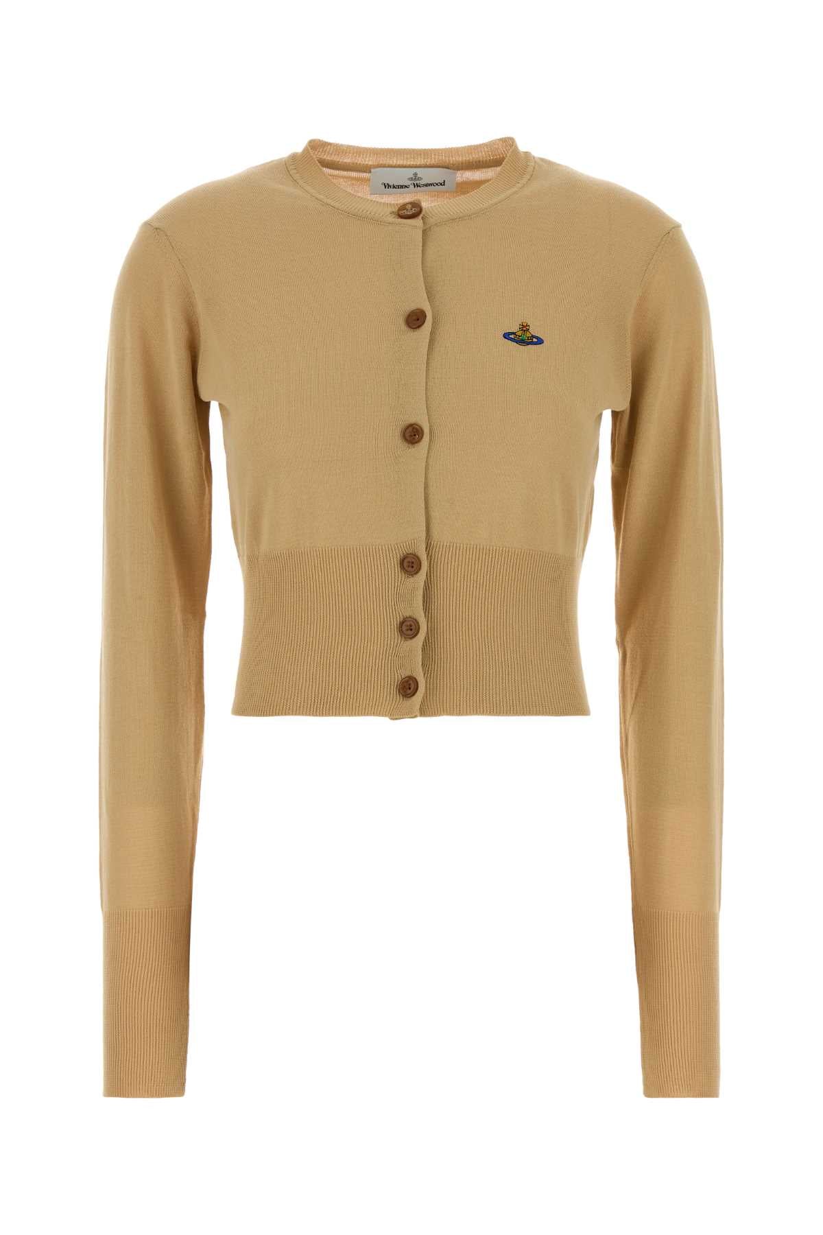 Camel Cotton Bea Cardigan Sand Exterior: Maglieria