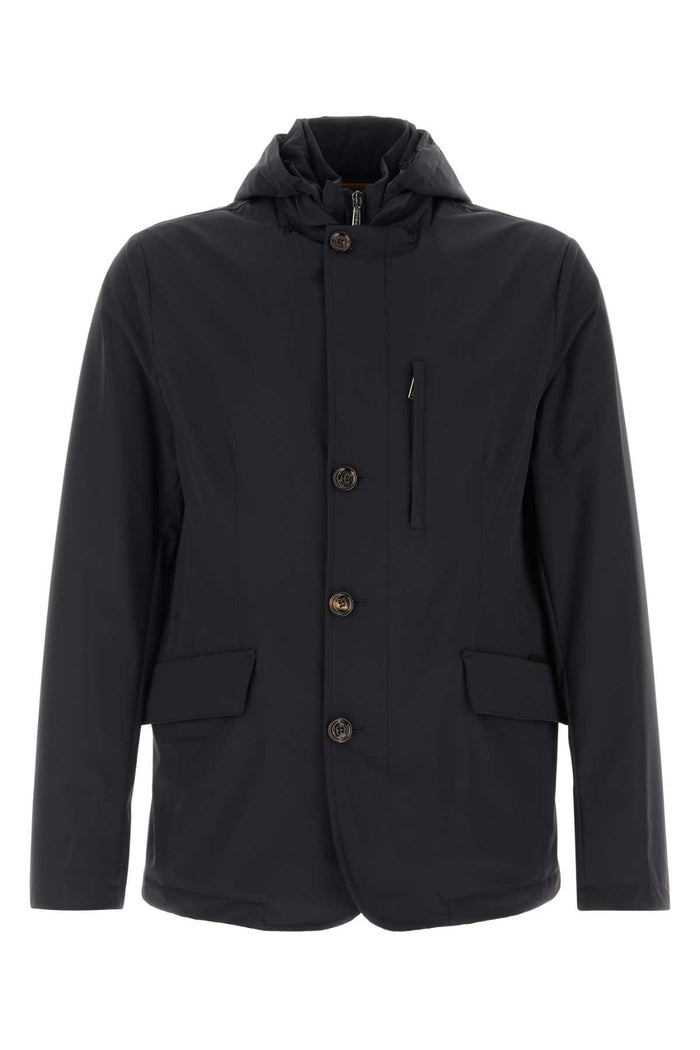 Midnight Blue Stretch Nylon Ranieri Jacket Darkblu Giubbini