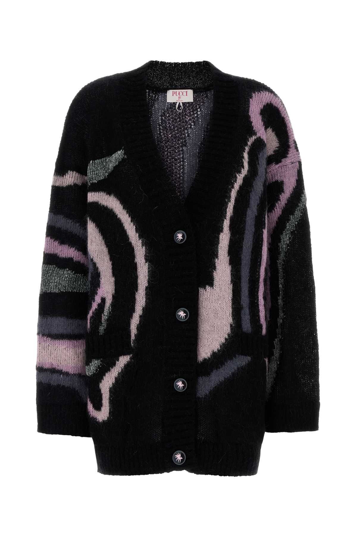 Embroidered Mohair Blend Oversize Cardigan Blackpink Maglieria
