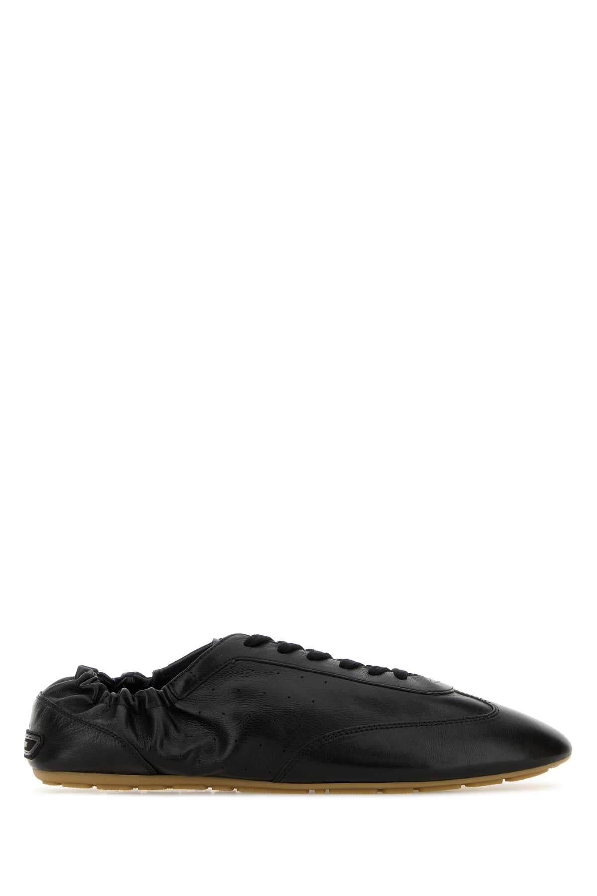 Black Leather Lewis Sneakers Nero