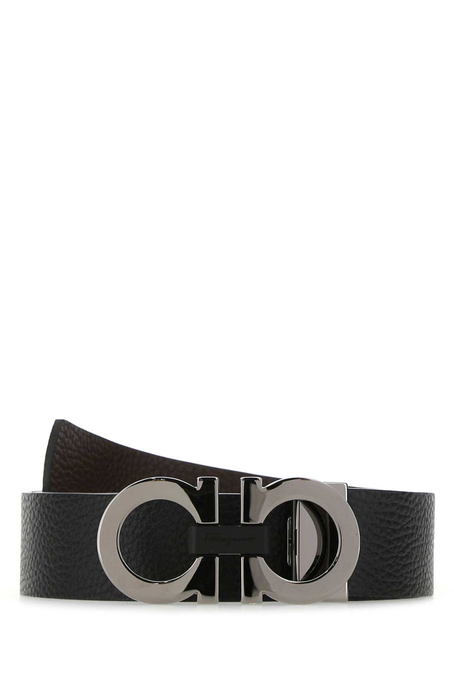 Ferragamo Nerohickory 100% Calf leather belt in black