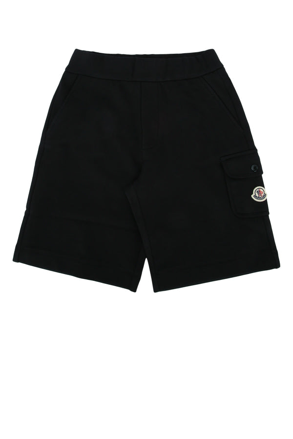 Moncler Jr Bottoms 100% Cotton cargo shorts in black