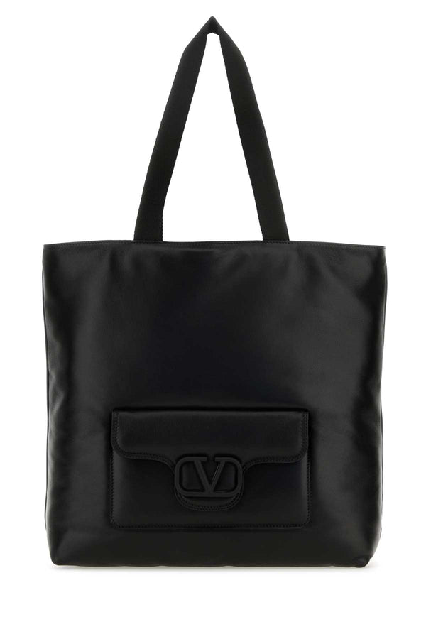 Valentino Garavani Exterior: 100% Nappa leather tote bag in black