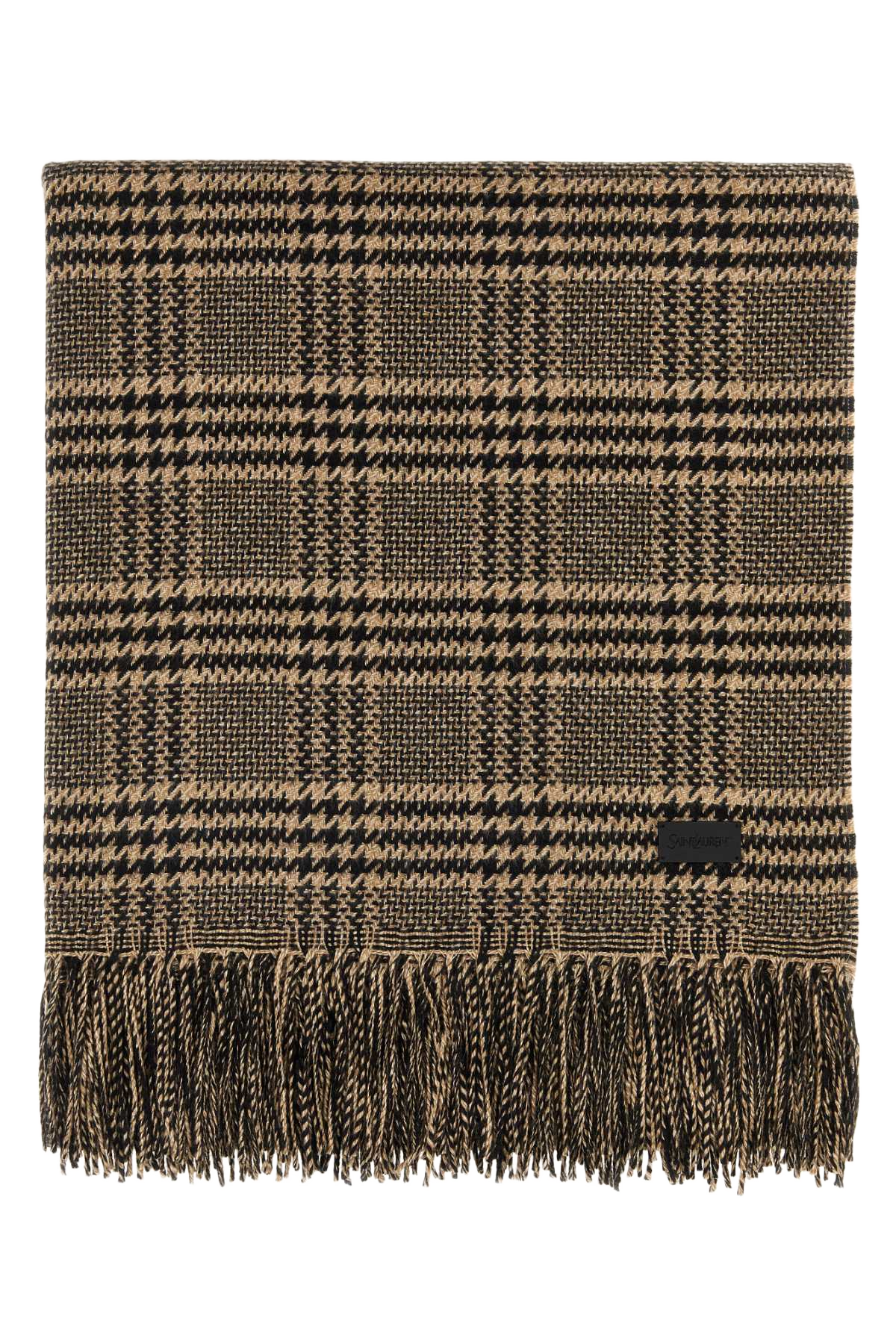 Embroidered Silk Blend Scarf Black/beige Exterior: Cashmere Sciarpe E Foulard