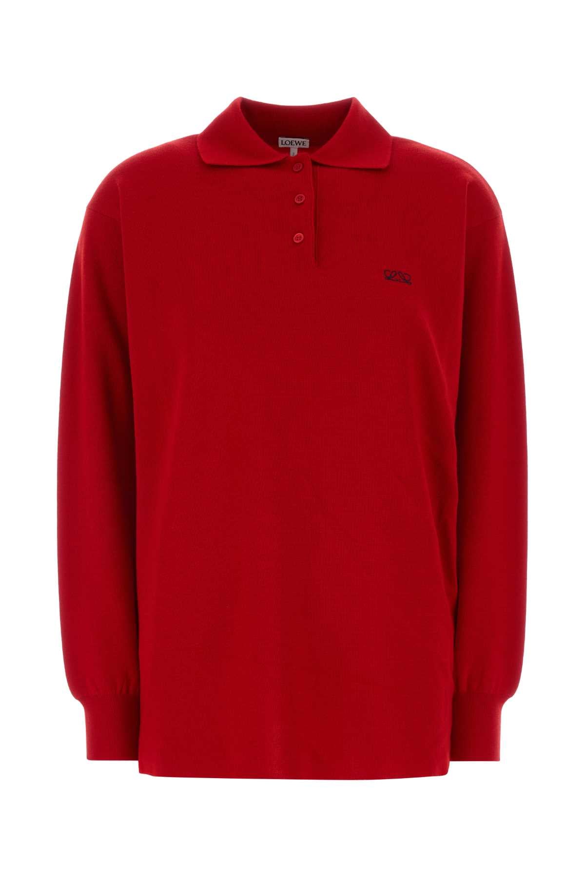 Red Stretch Cashmere Blend Polo Shirt Maglieria