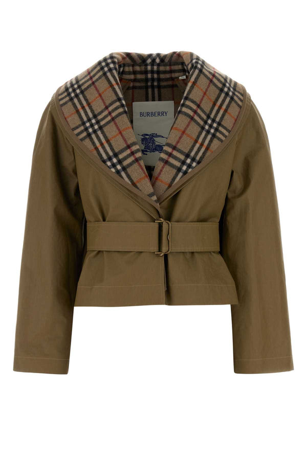 Burberry Short 100% Cotton jacket in beige