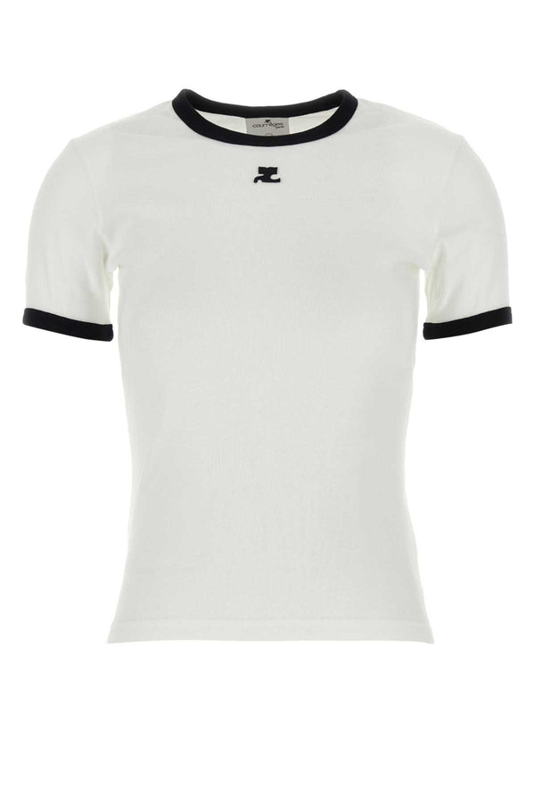 Courreges 100% Cotton t-shirt in white