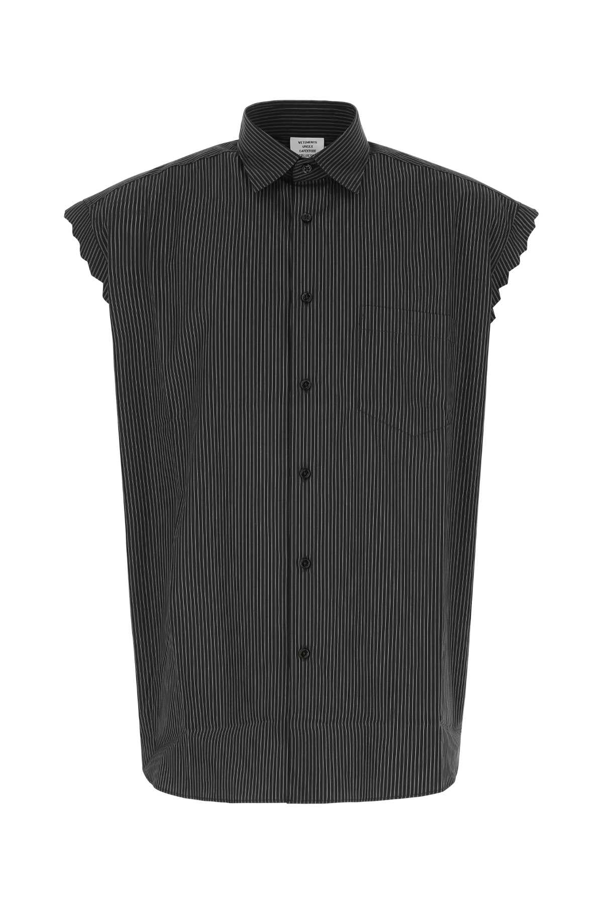 Ribbed Poplin Shirt Blackstripes Exterior: Cotton Camicie