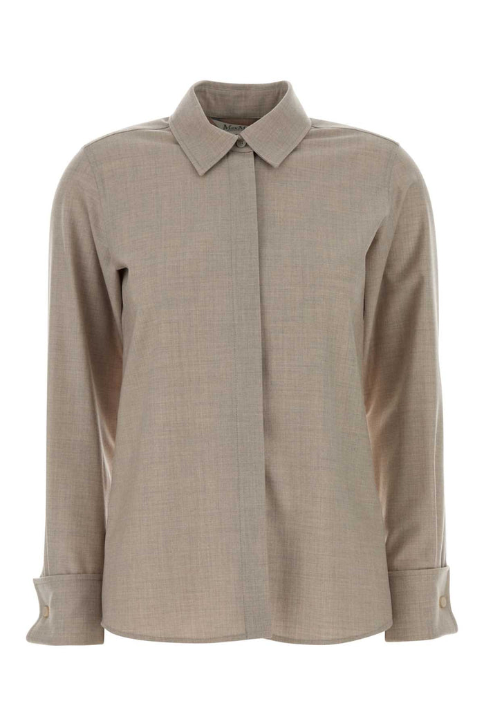 Dove Grey Stretch Cashmere Tebaide Shirt Sabbia Exterior: Elastane Camicie