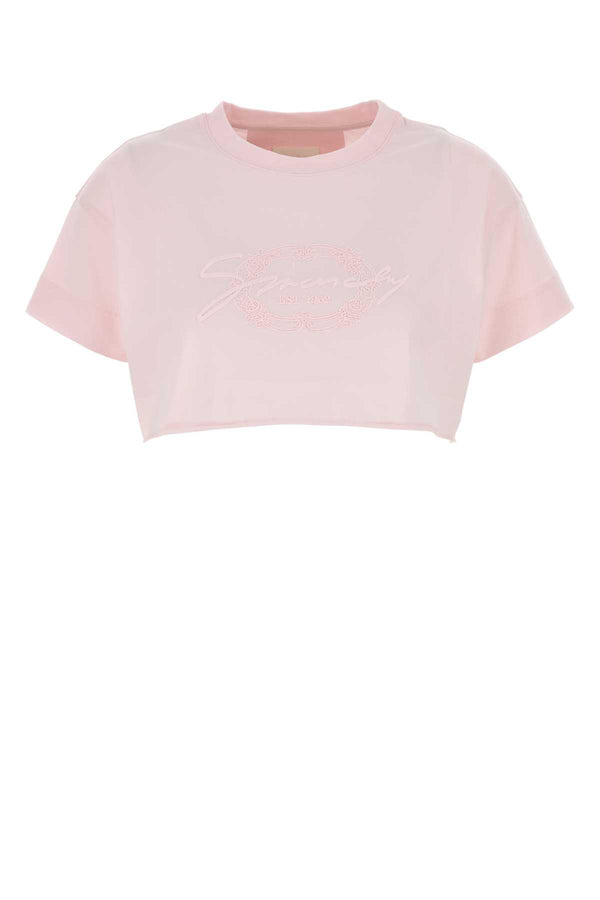 Pastel Pink Cotton Crop-Top Babypink Exterior: Maglie