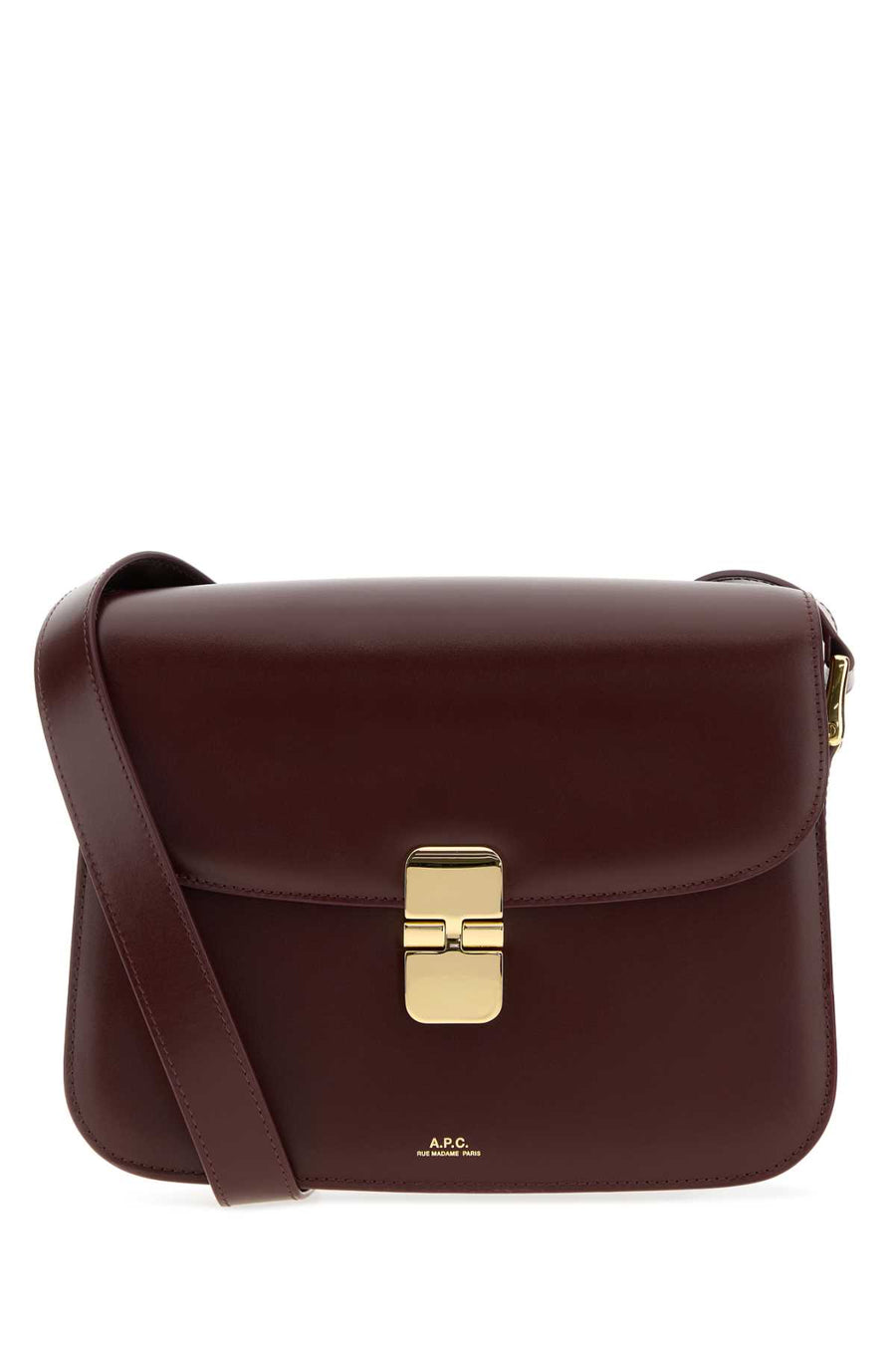 A.P.C. Grace 100% Calf leather shoulder bag in burgundy