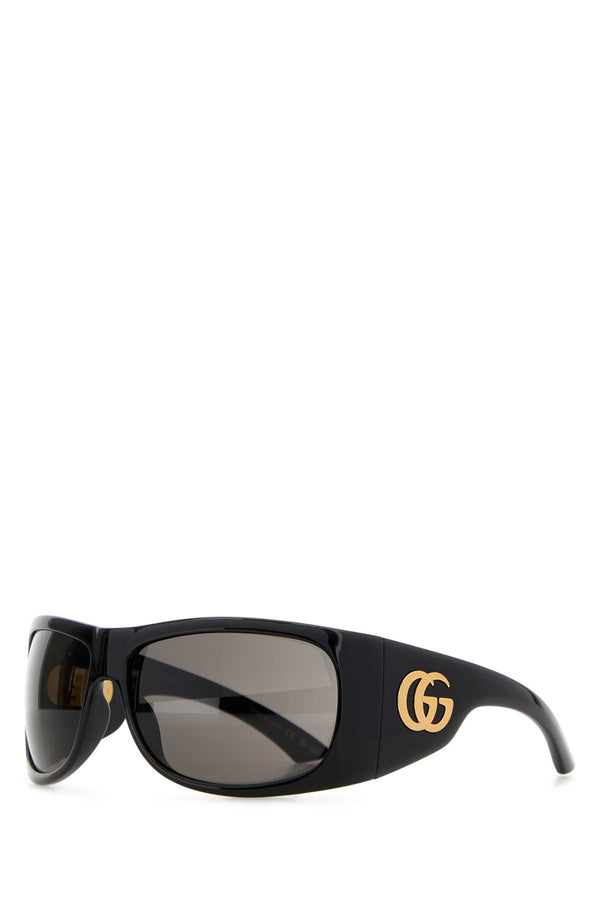 Gucci Woman 100% Acetate (frame); Golden metal finishing sunglasses in black