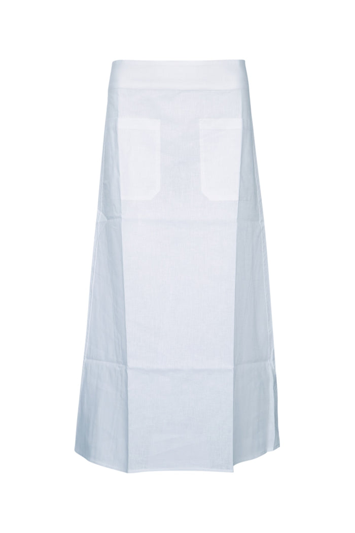 Waist Skirt White Cotton Gonne