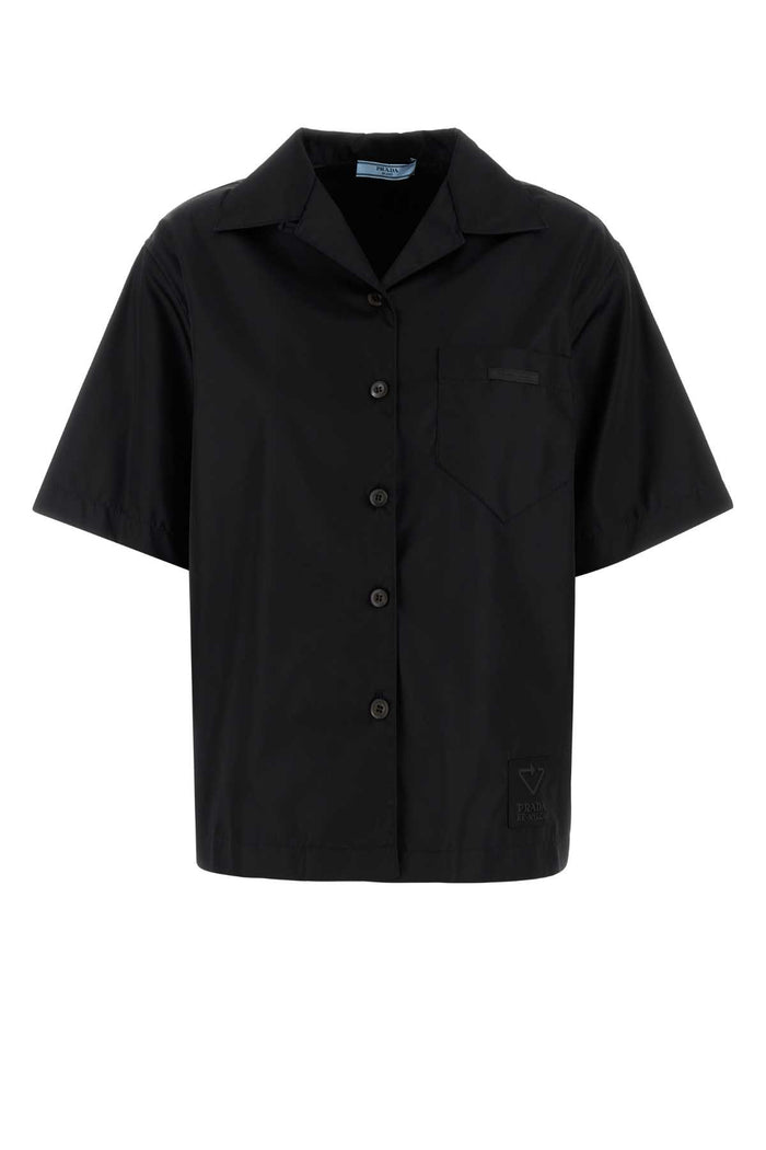 Black Gabardine Shirt Nero Camicie