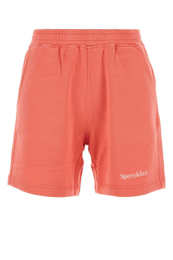 Salmon Pink Stretch Cotton Shorts Cottoncandy