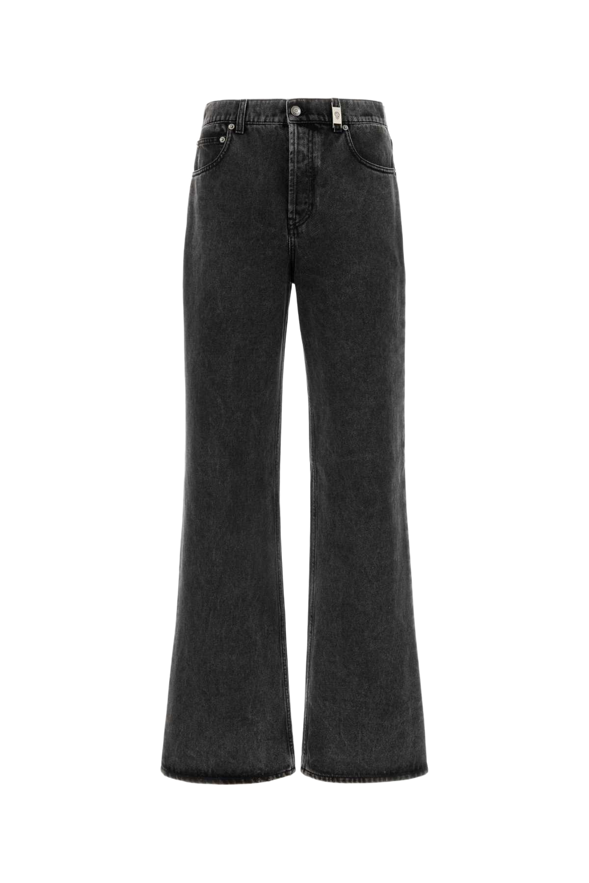 Grey Denim Jeans Blackwashed Exteiror: Cotton