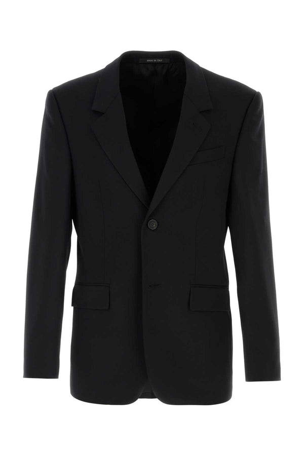Black Wool Blazer New Exterior: Lining: Cupro Giacche E Gilet