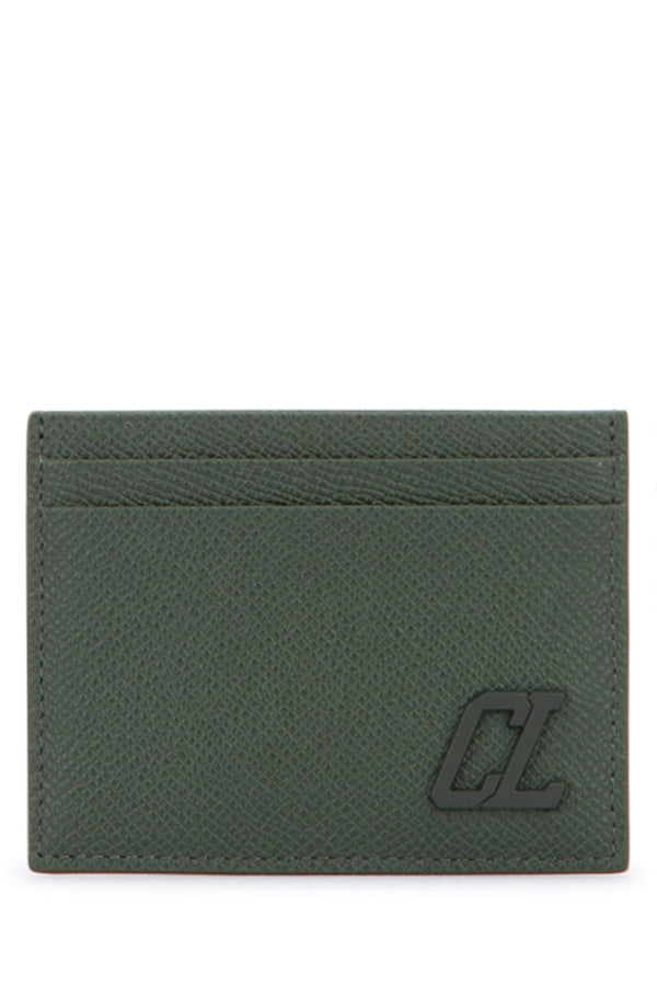 Christian Louboutin Upper: 100% Calf; Lining: 100% Cotton card case in green