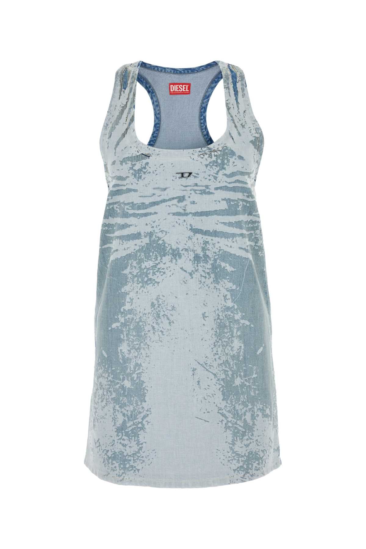 Printed Denim Mini Dress 01 Exterior: Cotton Abiti