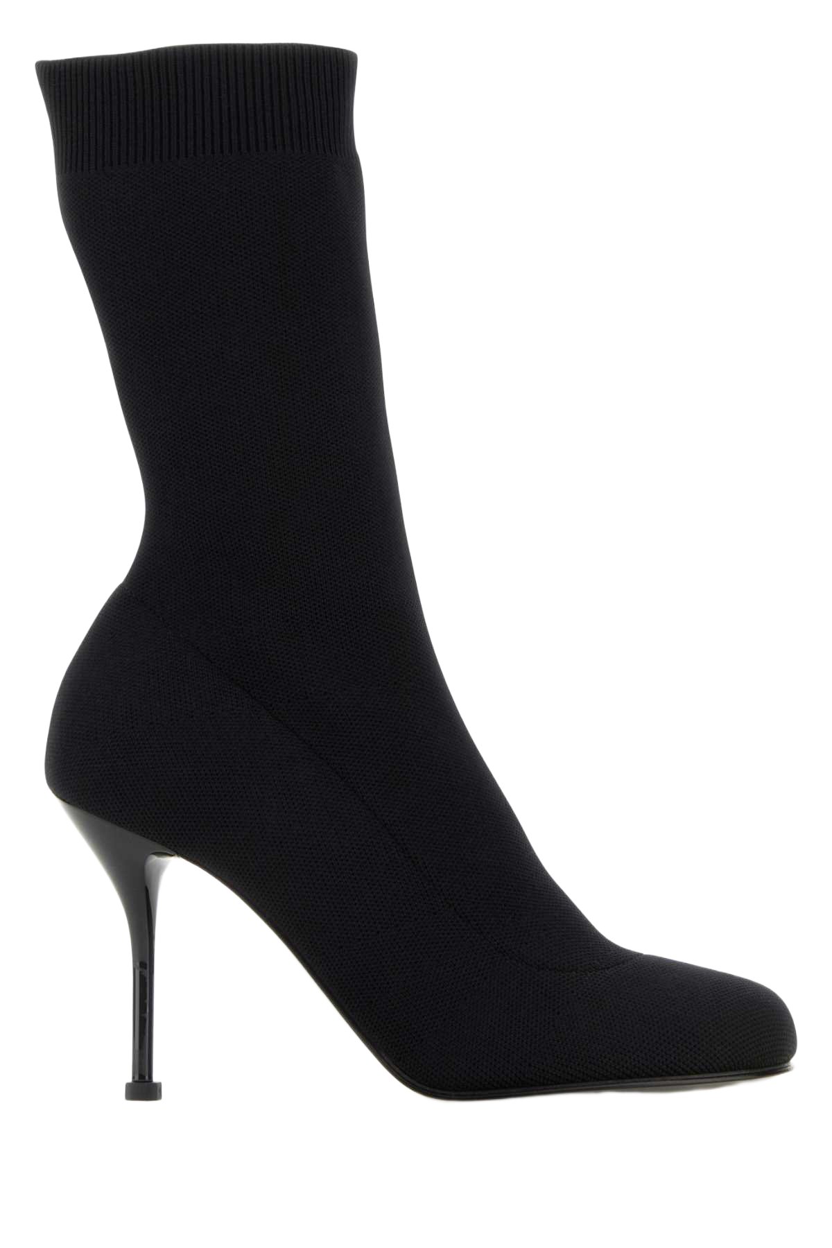 Black Stretch Nylon Ankle Boots Stivali