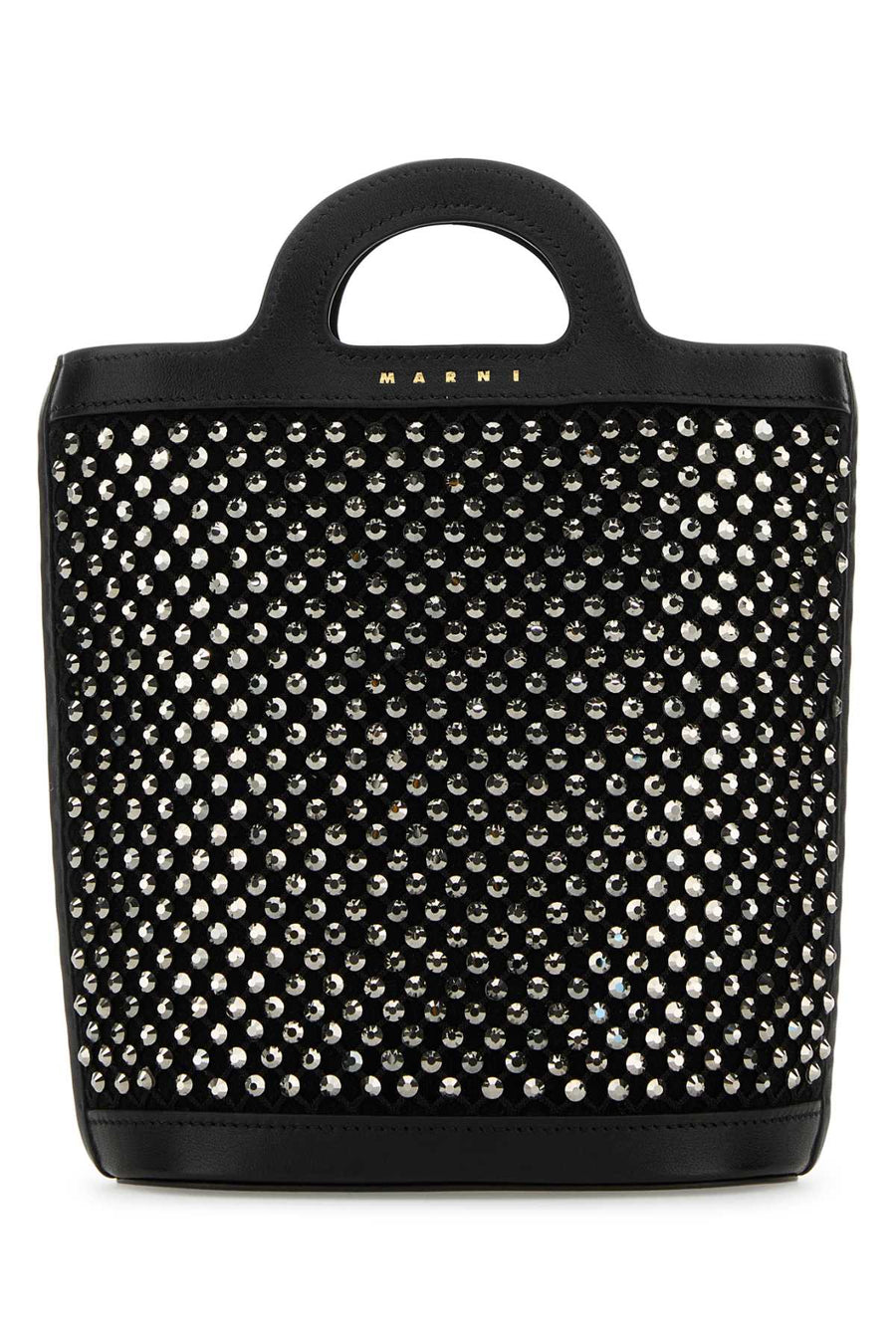 Marni Exterior: 97% Polyester 3% Elastane; Lining: 95% Cotton 5% Acrylic; Finishing: Silver metal mini bag in black