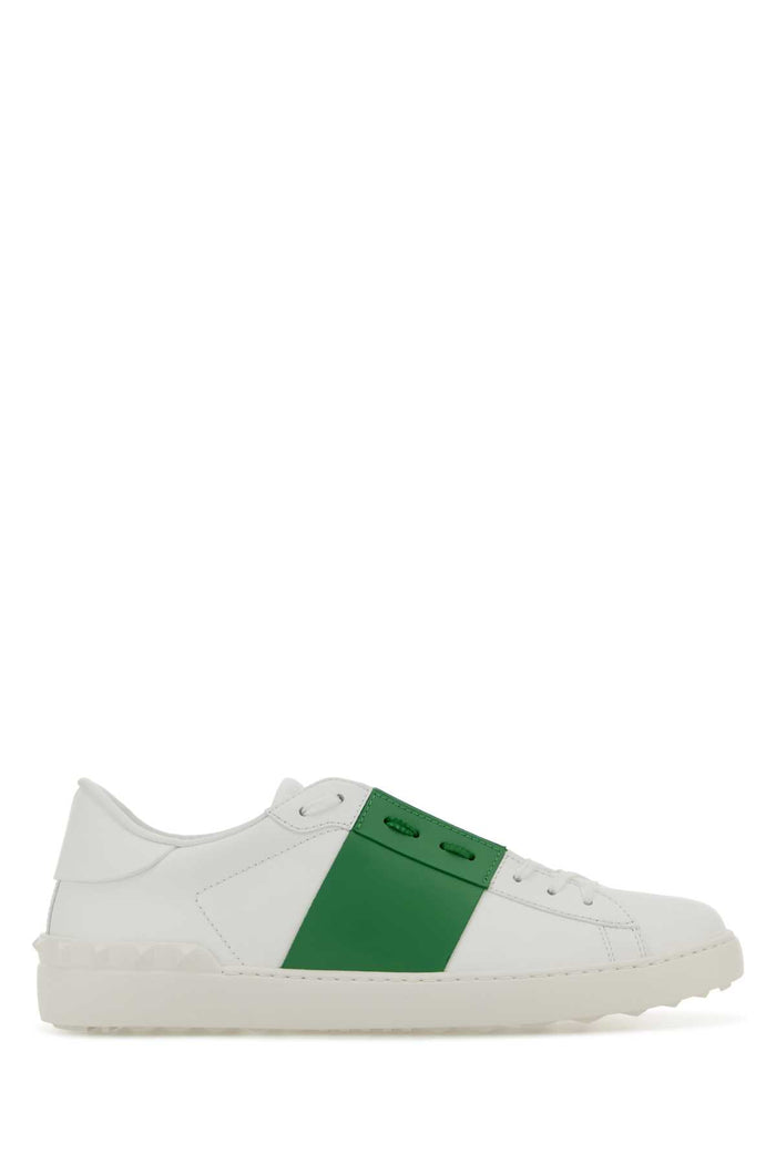 Biancogreenbriarbianco Calf Leather - Bos Taurus Sneaker