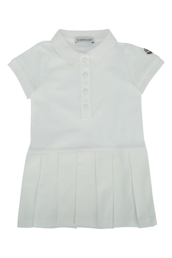 Moncler Jr 96% Cotton dress in white