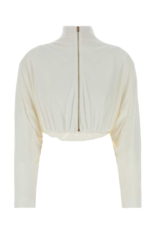 White Viscose Blend Jacket Blanc Giubbini