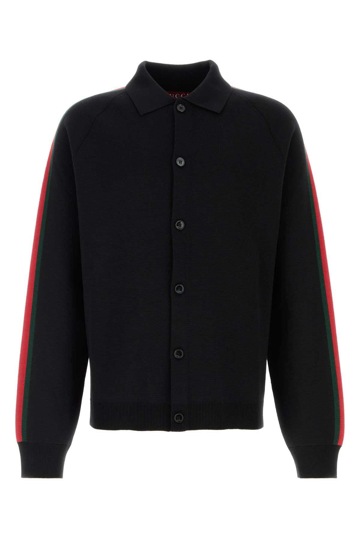 Black Wool Blend Cardigan Blackvrv Maglieria