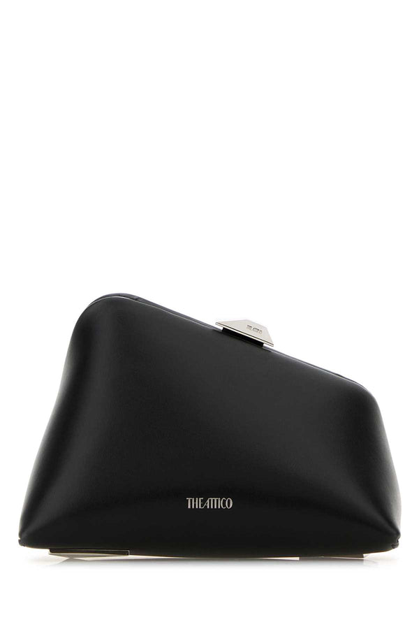 The Attico Clutch Exterior: 100% Calf leather; Lining: 100% Fabric; Finishing: Silver metal clutch in black