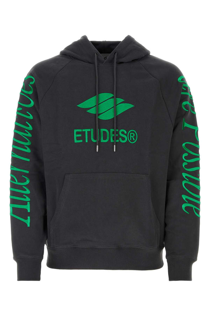 Slate Cotton Sweatshirt Black Exterior: Organic Felpe