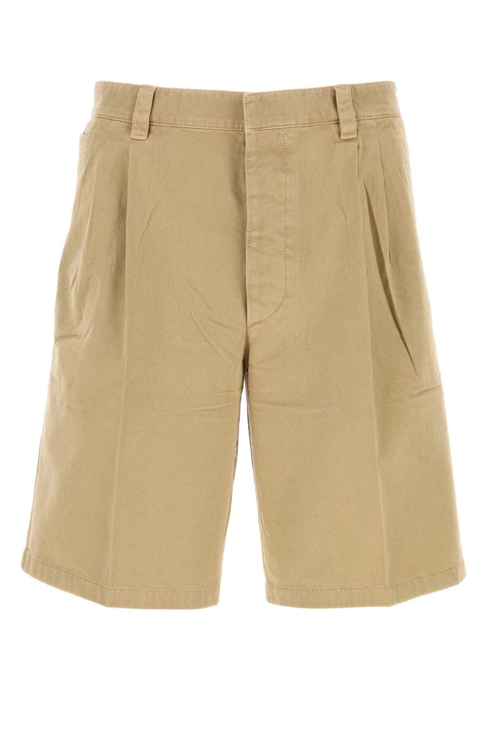 Beige Gabardine Bermuda Shorts Corda Exterior: Cotton