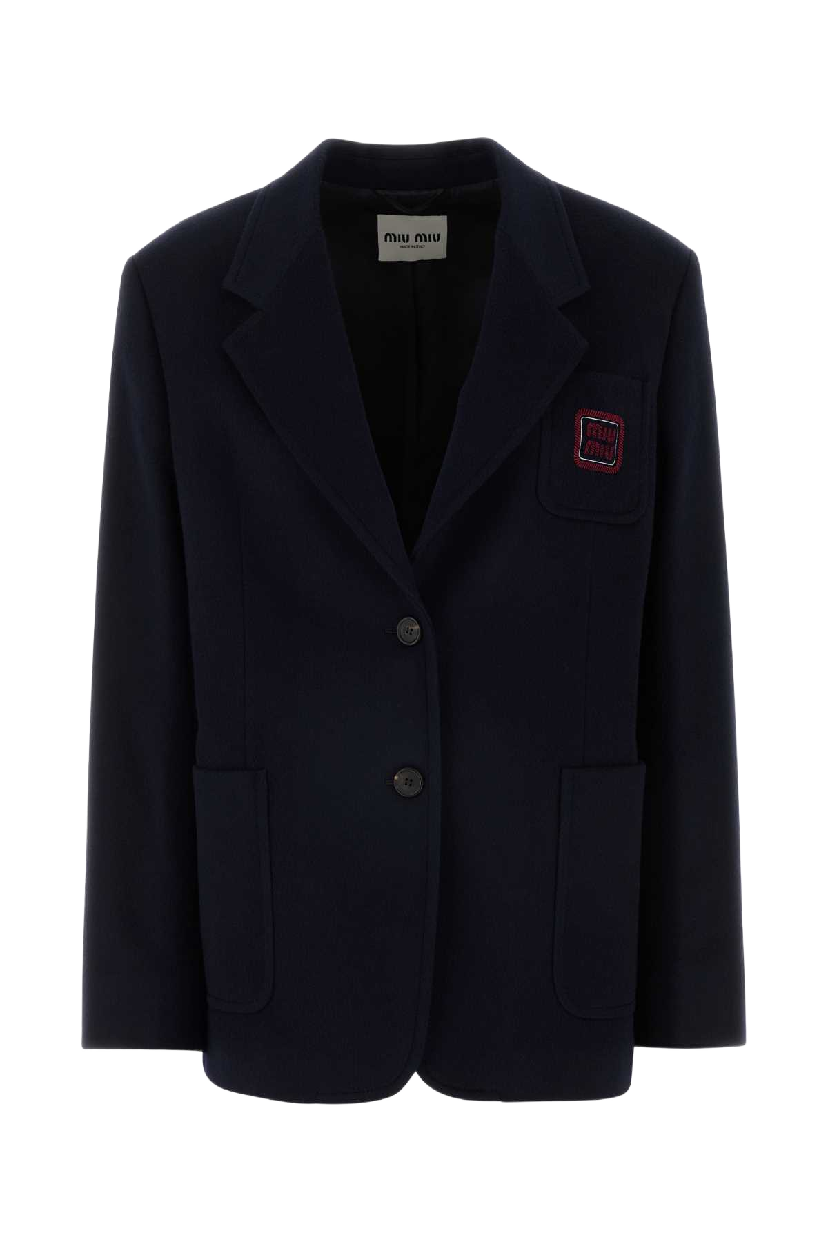 Midnight Blue Wool Blend Blazer Bleu Giacche E Gilet