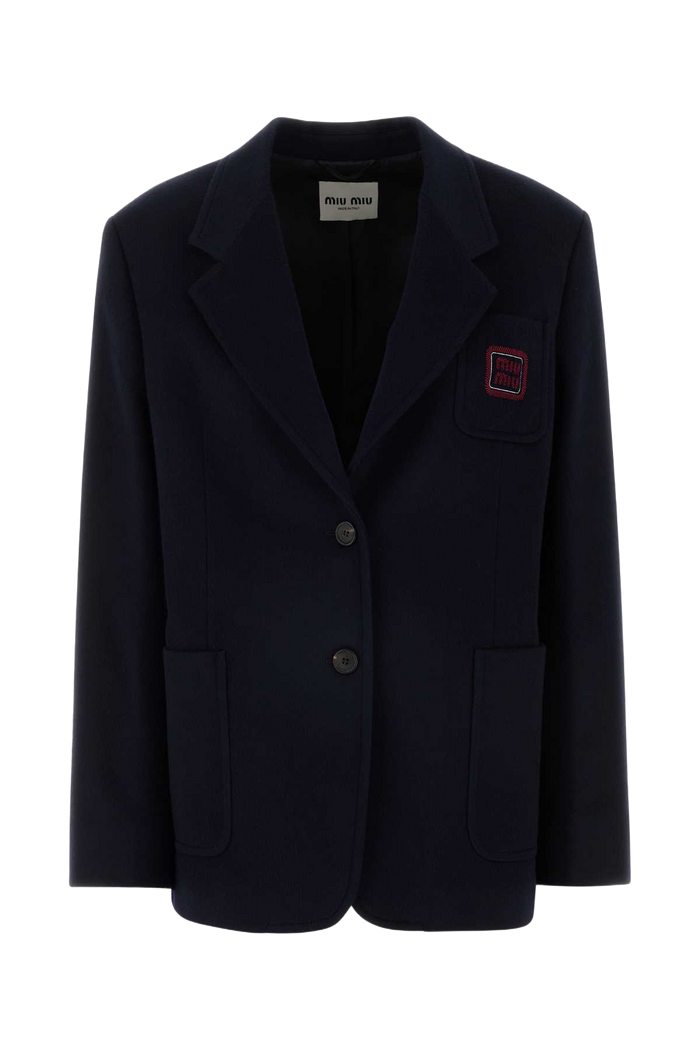 Midnight Blue Wool Blend Blazer Bleu Giacche E Gilet