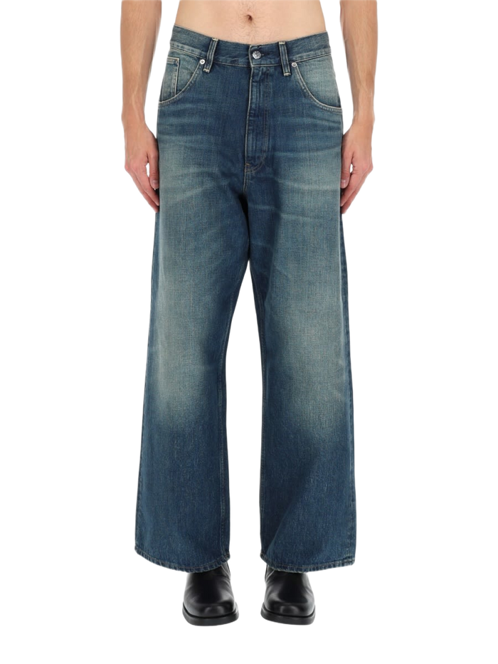 Super Wide Jeans Blue Cotton