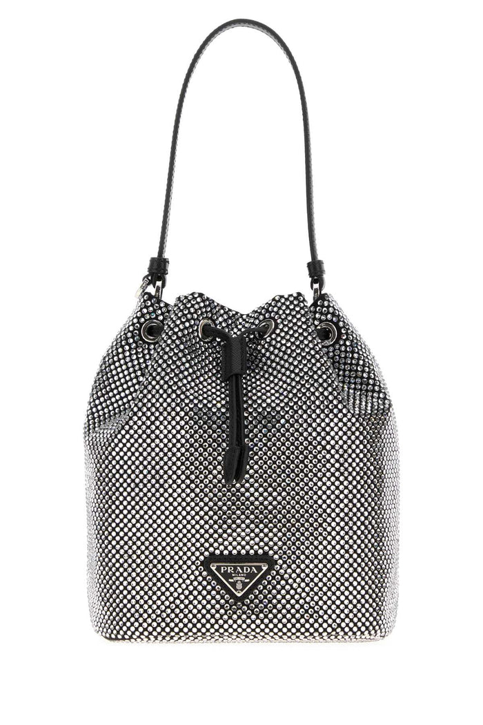 Embellished Satin Bucket Bag Cristal Sevi-cristallo-agnello Borse A Secchiello