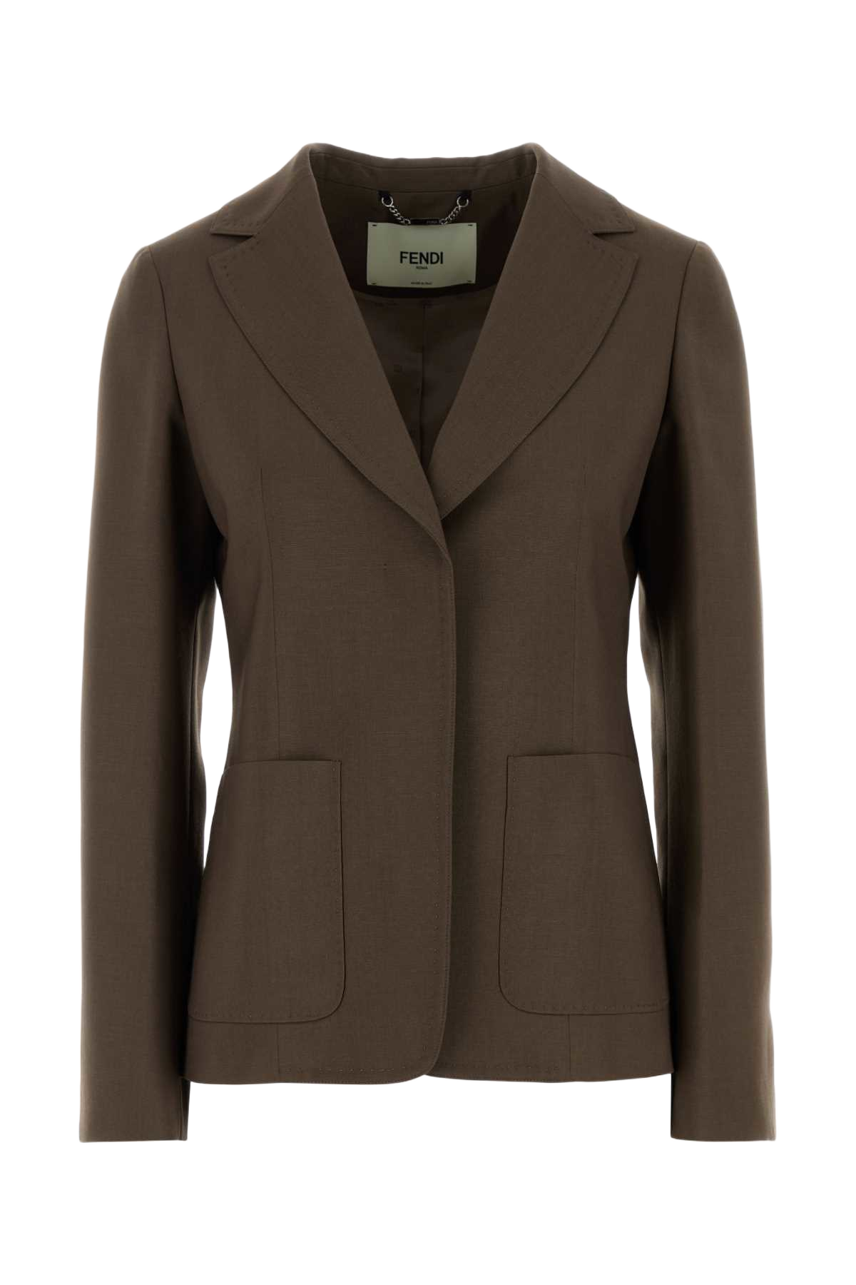 Mud Wool Blend Blazer Brwon Giacche E Gilet