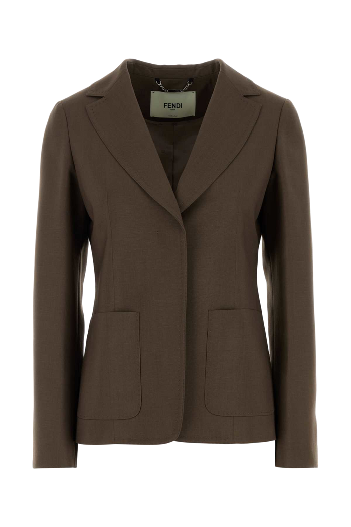 Mud Wool Blend Blazer Brwon Giacche E Gilet