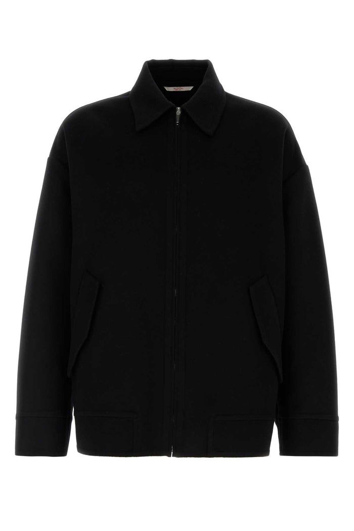 Black Wool Blend Oversize Jacket Nero Giubbini